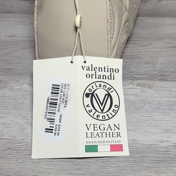 Valentino Orlandi Light Taupe Small Crossbody Purse Satchel Vegan Leather NEW - Picture 6 of 16